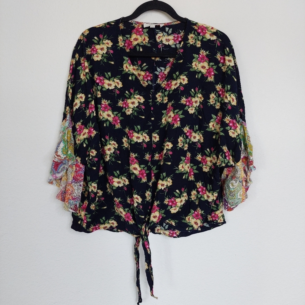 UMGEE Floral Paisley Mixed Print Bohemian Top Size‎ XL